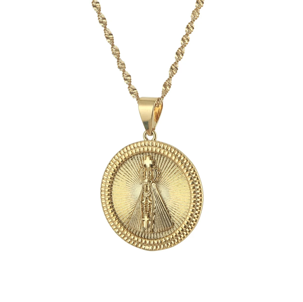 

Our Lady Of Aparecida Virgin Mary Necklace For Women Men Jesus Cross Jewelry Accessories