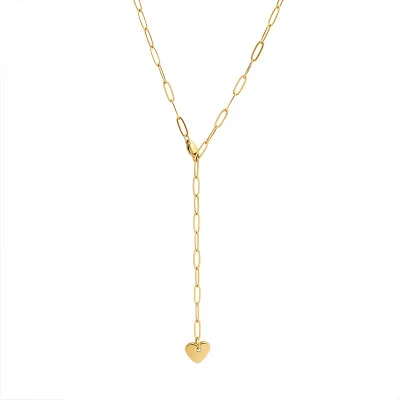 

Fashion New Design Stainless Steel Necklce Adjustable Chain Tassel Heart Love Pendant Necklace For Girls, Gold,silver