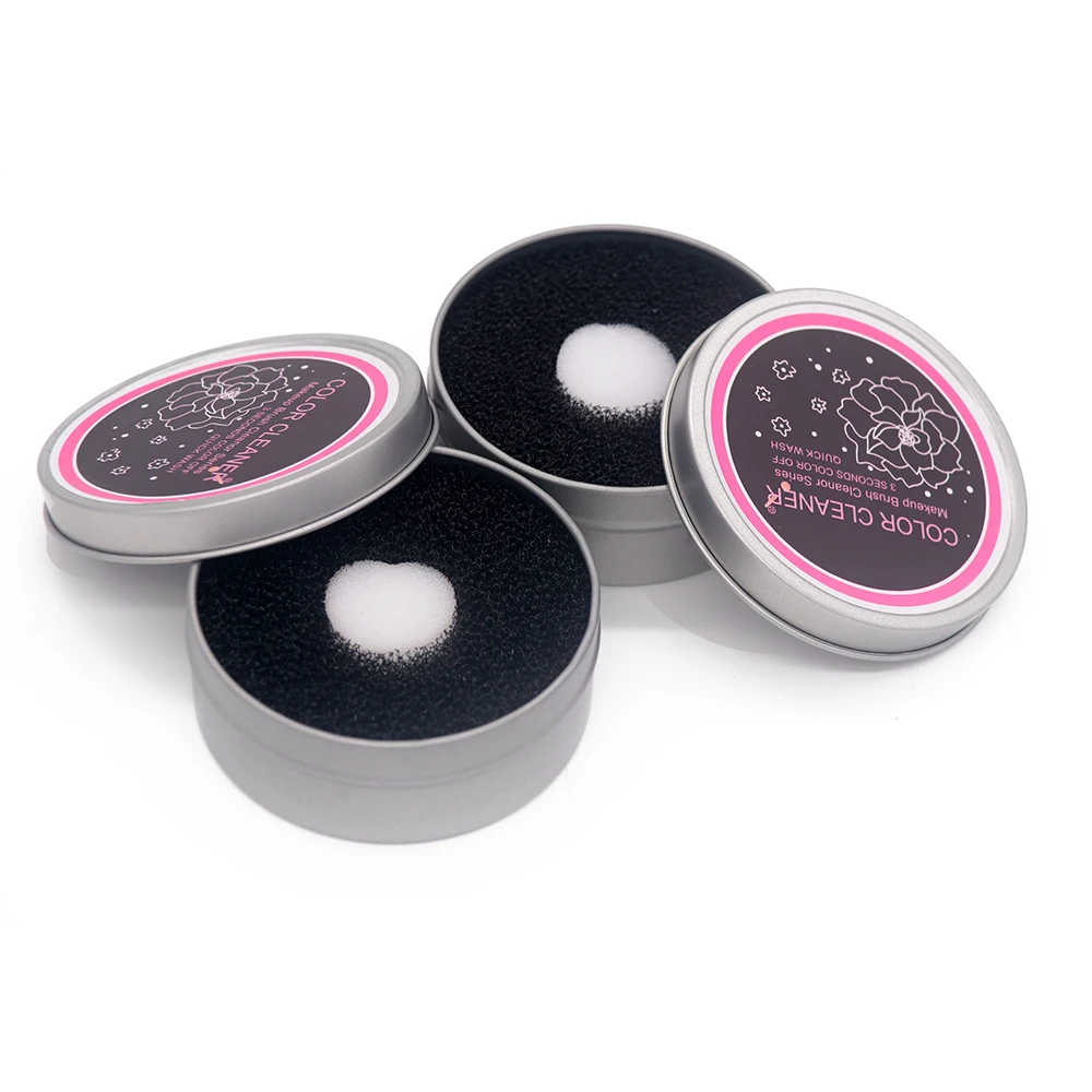 

Wholesale Double Sponge Dry Makeup Brush Cleaner With Tin Box