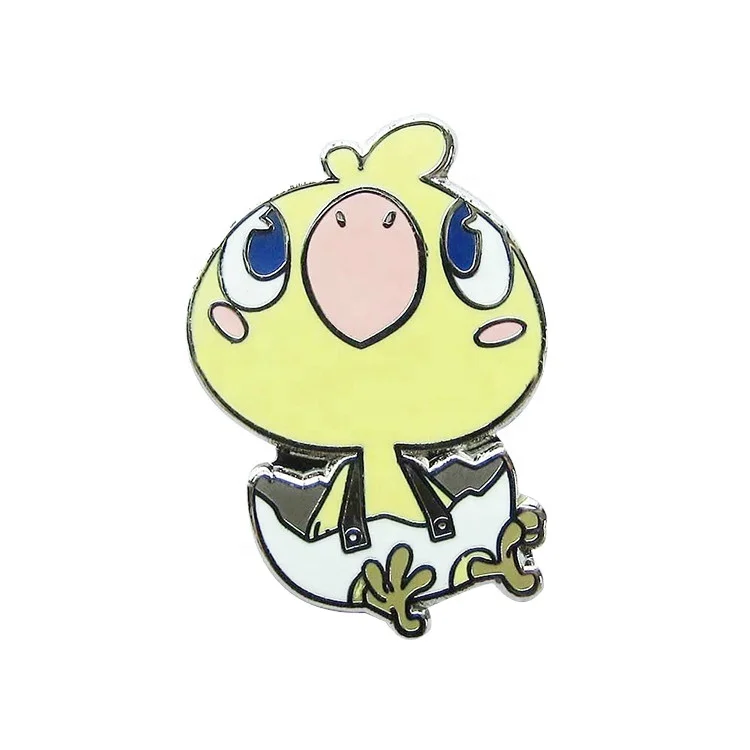 

Custom funny chick pin badge with your own design animal brooch hard enamel lapel pin, Patone color (custom color)