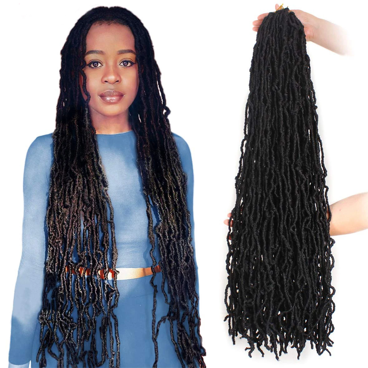 

Wholesale inventory Synthetic Hair 18 24 36 inches Crochet ombre New nu Locs Soft Locs Hair Faux Locs Crochet Braid Hair