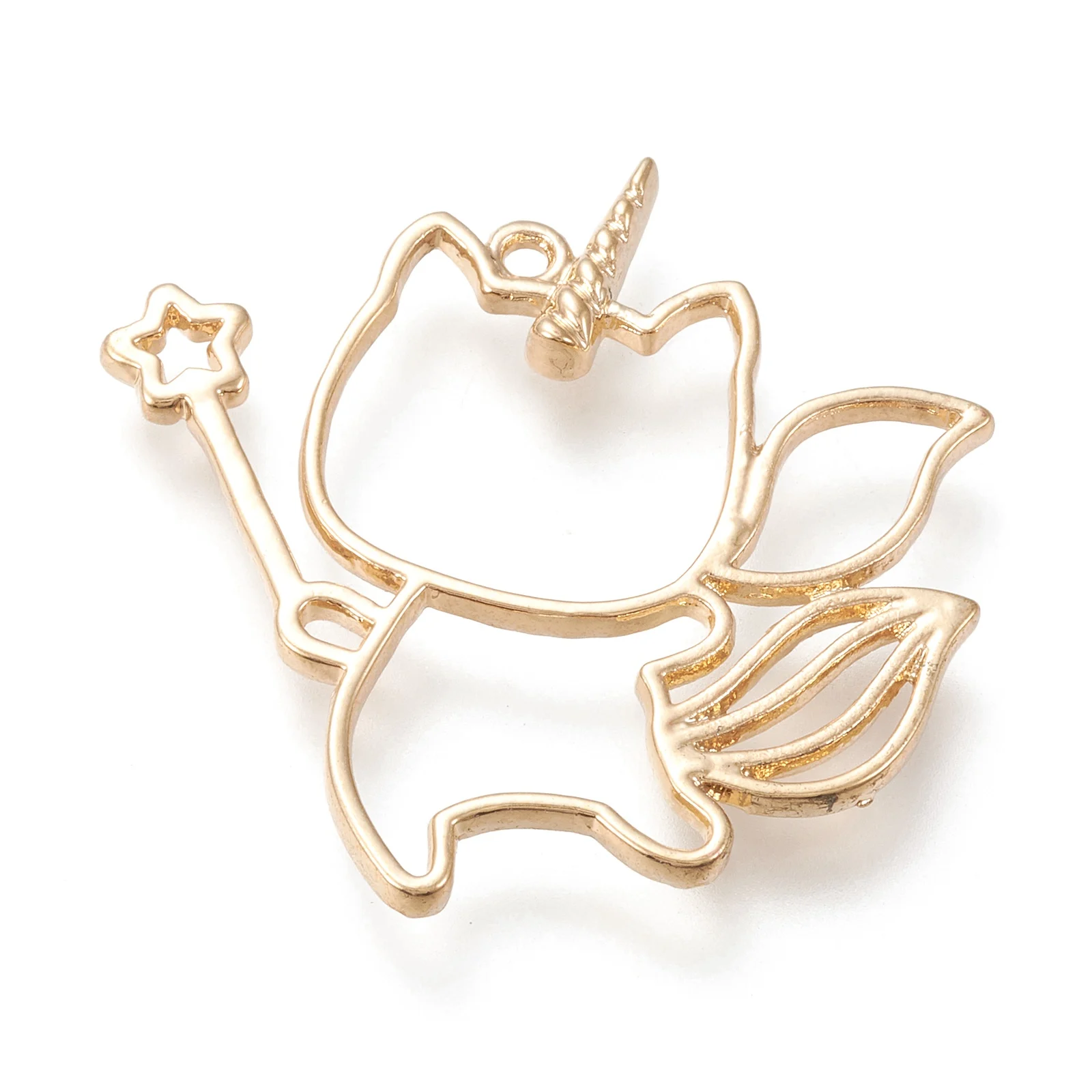 

PandaHall Angel Unicorn Light Gold Open Back Bezel Pendants