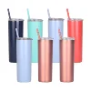 Promotion stainless steel wine tumbler with lid straw at factory price