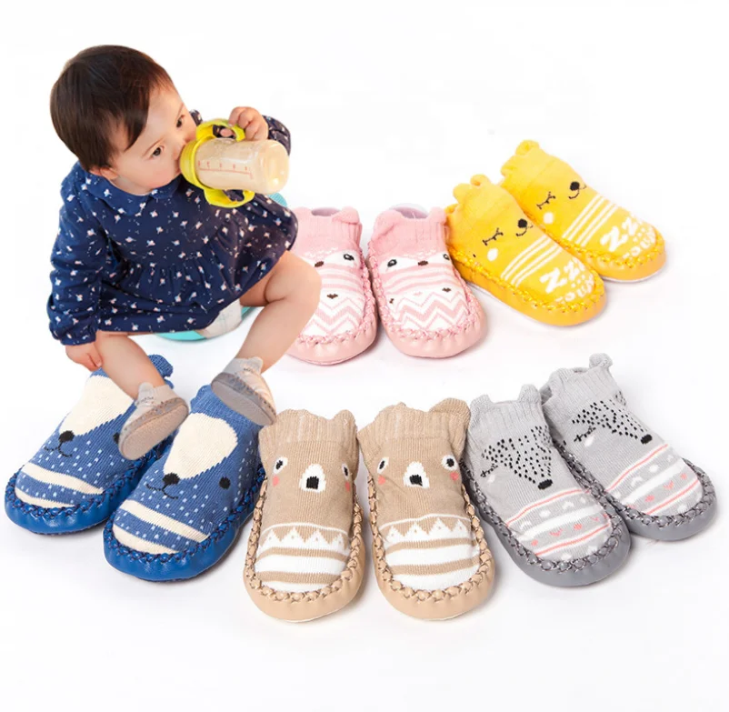 

Cotton baby girl boys cute animal Anti Slip Floor Socks with Soft Rubber Bottom kids socks shoe F-0413, Pictures