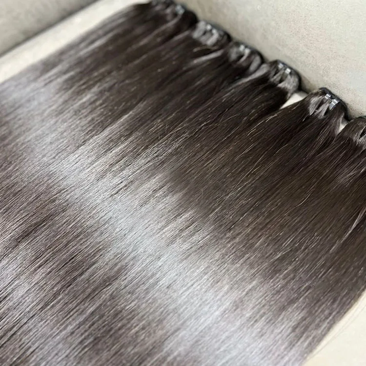 Unprocessed Single Donor Human Hair Straight Virgin Hair Bundles Natural Black Private Label Hair