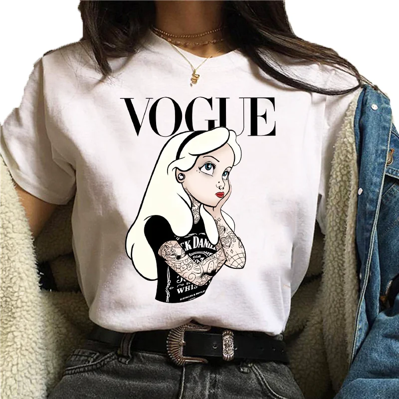 

2020 Spring New Fashion Loose Anime Tshirt Print Women White Tshirt