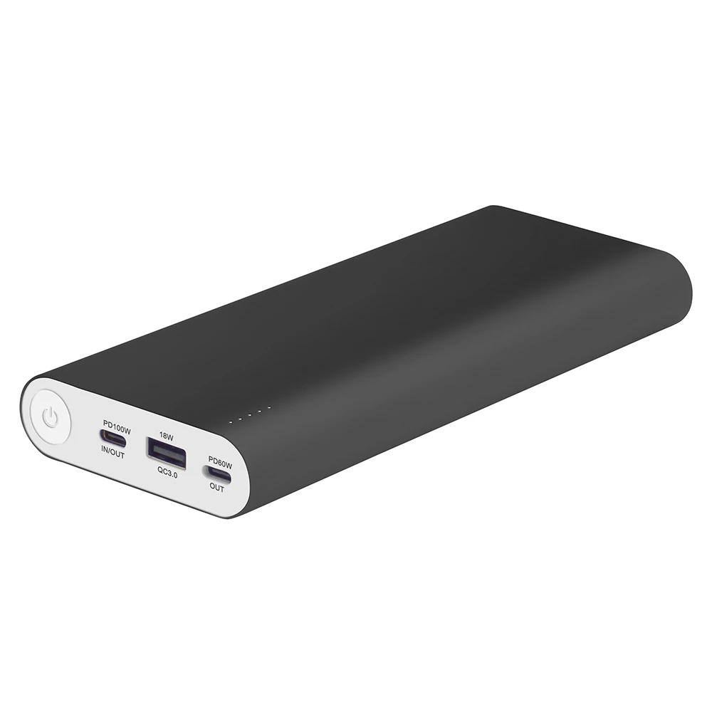 

2019 New Products USB TYPE-C PD 100W Power Bank for Laptop and Phones, Black, gray, silver