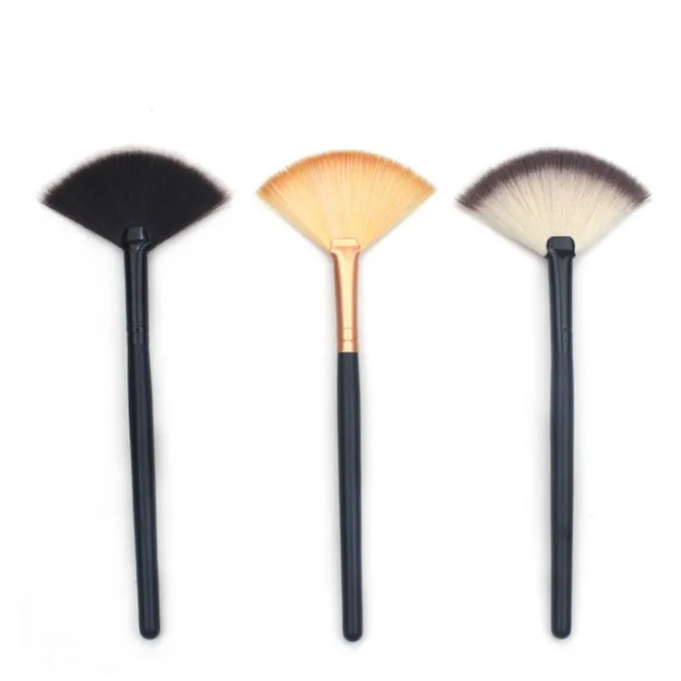 

private label vegan small facial make up brush applicator highlighter fan shape makeup brush