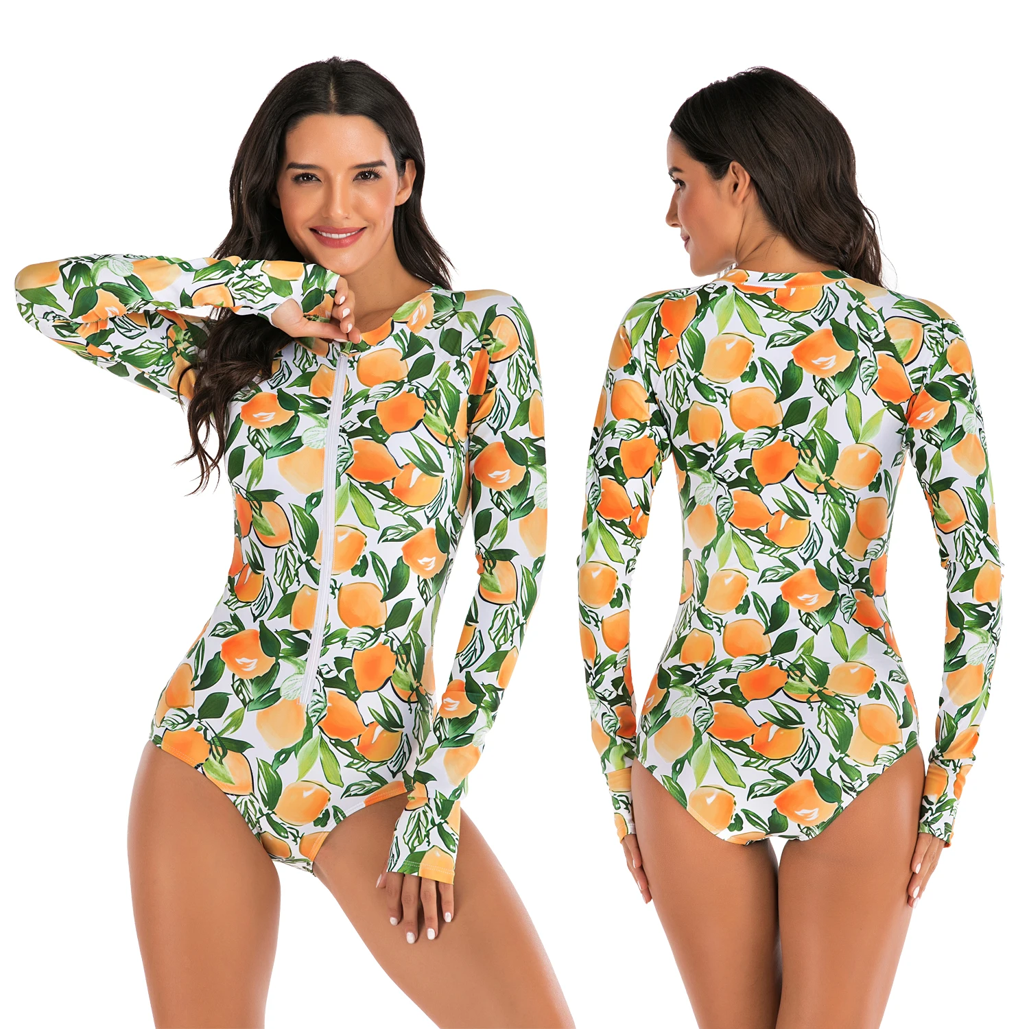 

ST1153 Hot Selling Sexy Long Sleeve Rash Guard Bathing Suit Beachwear Women Sport Custom Bikinis Swimwear 2021