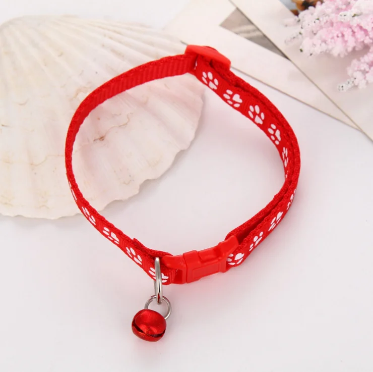 

Amazon hot sale nice price Pet supplier red color little dog cat collar bells dog collar with bell