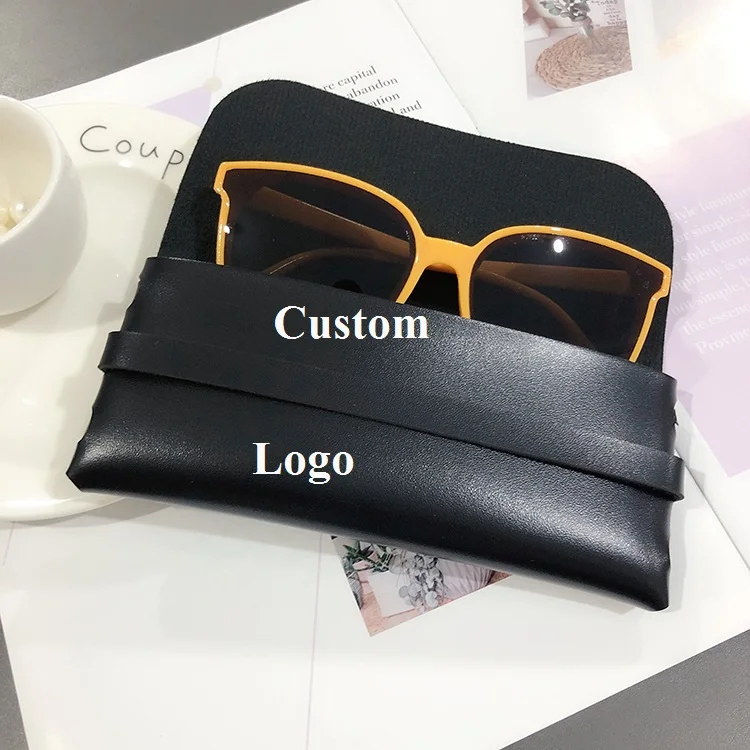 

Lmamba Custom Logo Sunglasses Packing Box Durable Portable Sunglasses Case PVC Leather Soft Glasses Case, 3 colors