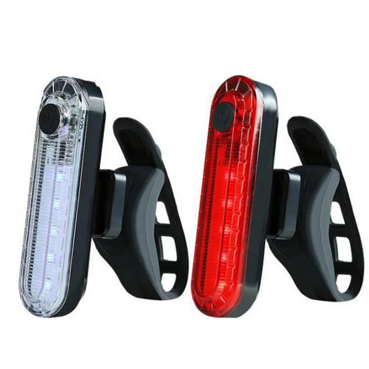 

USB Rechargeable Cycling Helmet Safety Flashlight Mountain Bike Taillights Blue Red Led Bicycle Warning Light, Red, white