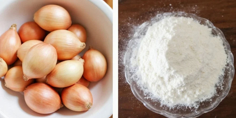 Comparison between fresh onions and onion powder.