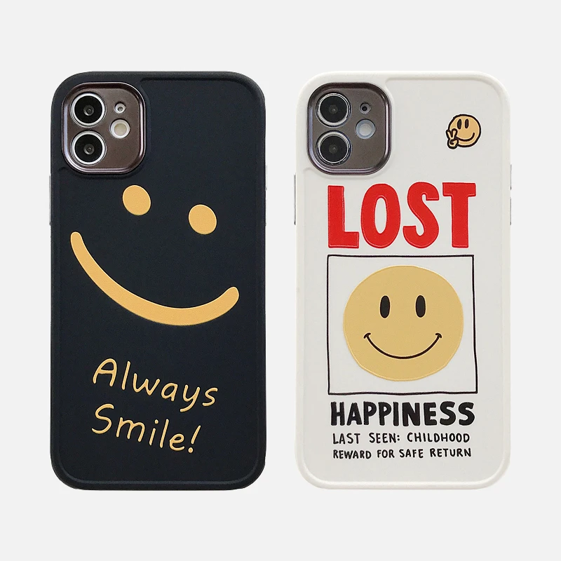 

Dropshipping Best-selling detachable lens Smiley simple custom wholesale mobile phone case for iPhone 11 12pormax