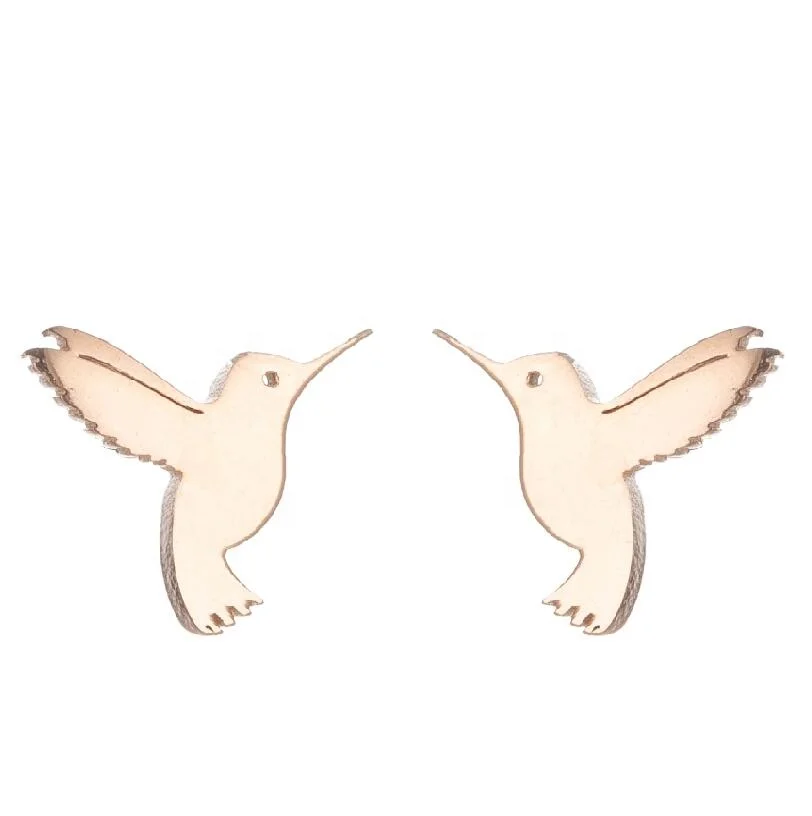 

2021 Huggies Cute Stainless Steel Peace Dove Pendant Stud Earrings For Women Pigeon Bird Animal Gift Statement Jewelry