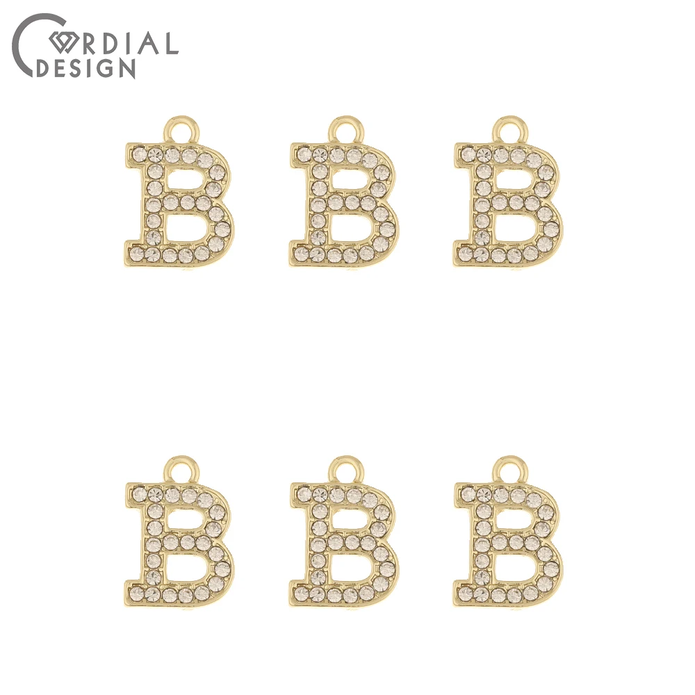 

Jewelry Accessories Cordial Design 100Pcs 11*16MM Jewelry Accessories DIY Charms Letter B Shapes Rhinestone Pendants Jewelry