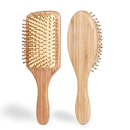 

Bamboo detangling Hair Brushes, 100% Natural Eco-friendly Hair Brush with Bamboo Bristles, Massages Scalp Anti-Static hair brush