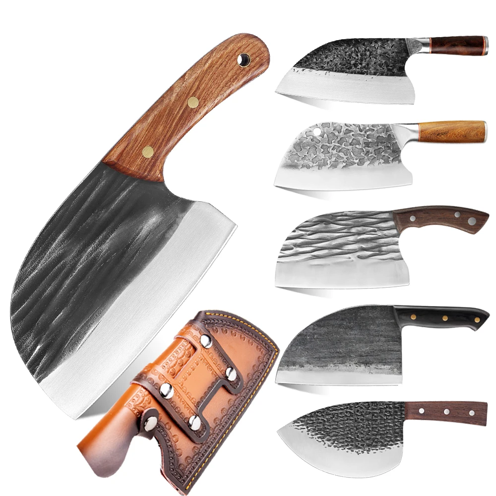 XITUO  Kitchen knives Handmade Forged Japanese Sharp Chef Knife 440C Steel Cleaver Kiritsuke Santoku Utility Paring Knife
