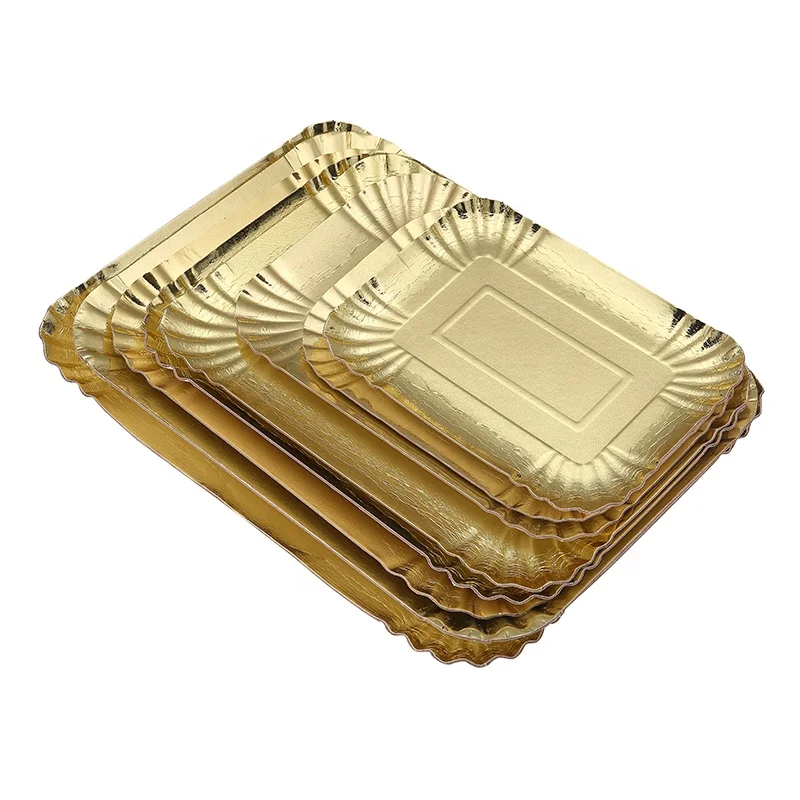 Disposable Gold Cake Tray 5 Sizes Round Shape Cake Plate Factory Cheap
