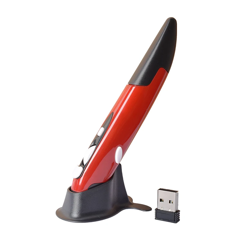 

2.4GHz Handheld Pen Shape Optical Special Computer Wireless Mouse Hot Sales Pen Mouse for Christmas gift, Blue, gray, red