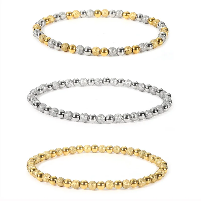 

Wholesale Customized 18k Gold Plated Stainless Steel Metal Gold Filled Lucky Adjustable Stretch Beaded Bracelets For Women