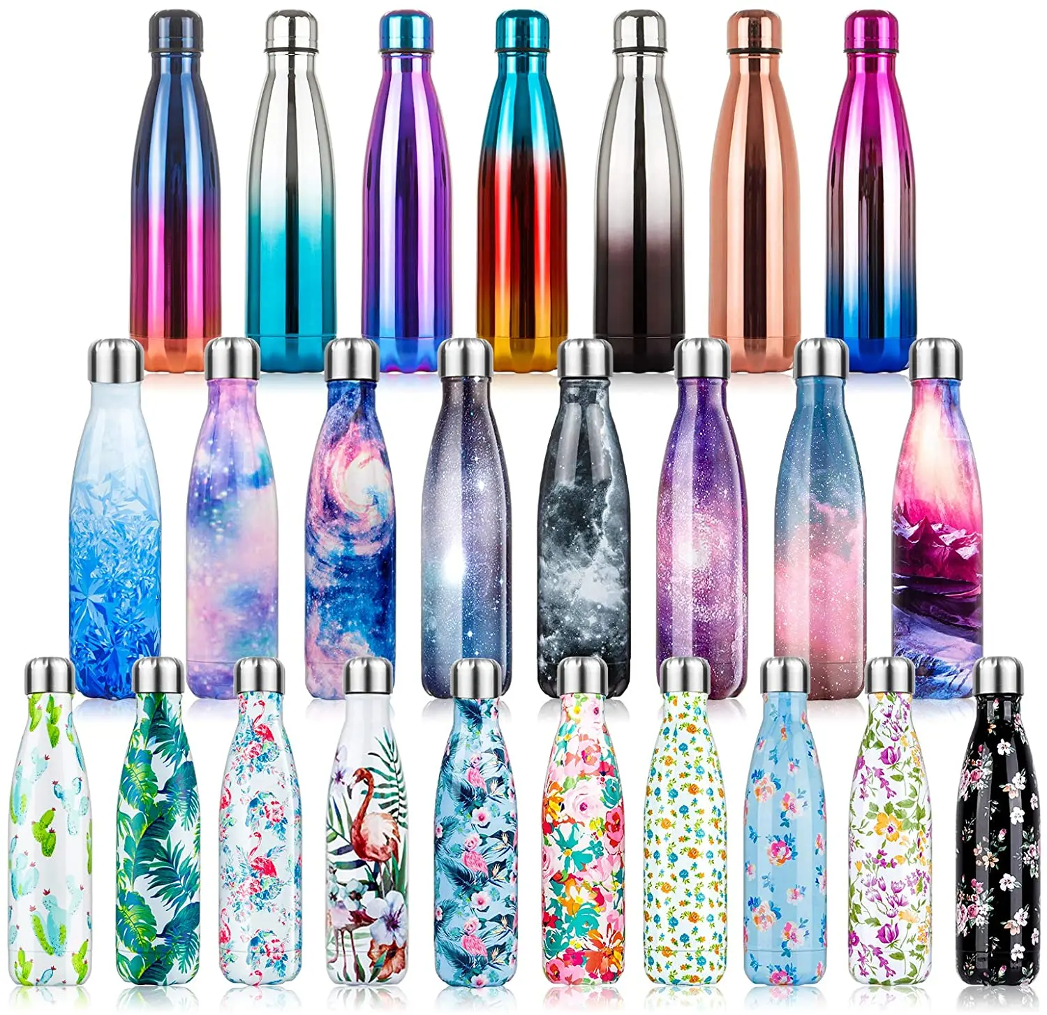 

2019 new product double wall stainless steel private label bicycle h2o water bottle, Silver;red;green;black