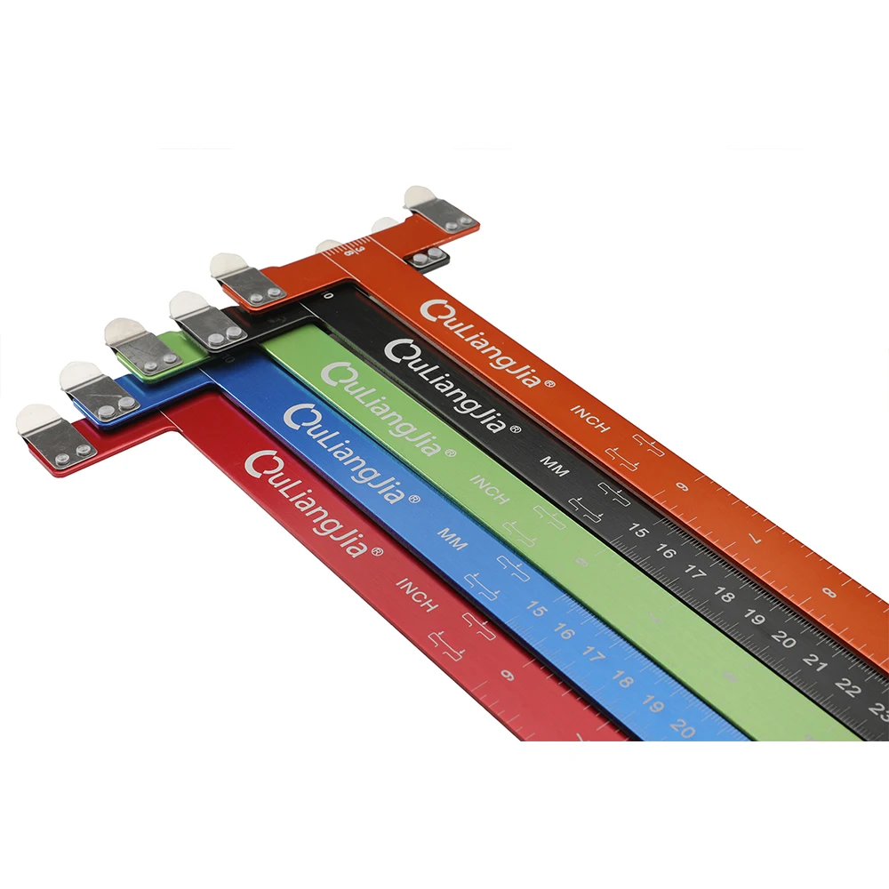 

High Quality Archery Aluminum T Square Ruler T-square for Compound Recurve Bow, Black,blue,red,orange,green