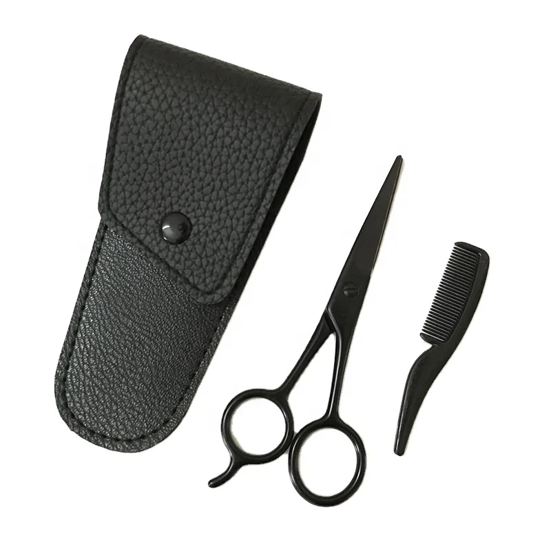 

Beard and Moustache Scissors with Comb Pouch for Precise Facial Hair Trimming and Grooming