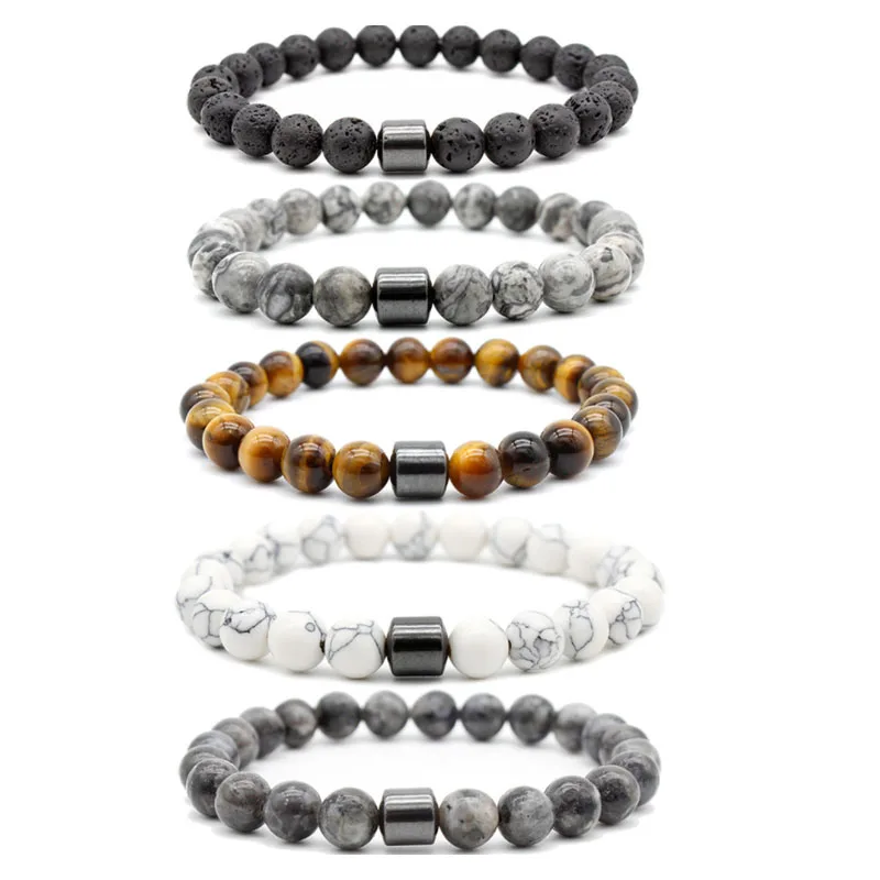 

Natural tiger eye stone beads men's bracelet string Stone Bracelet