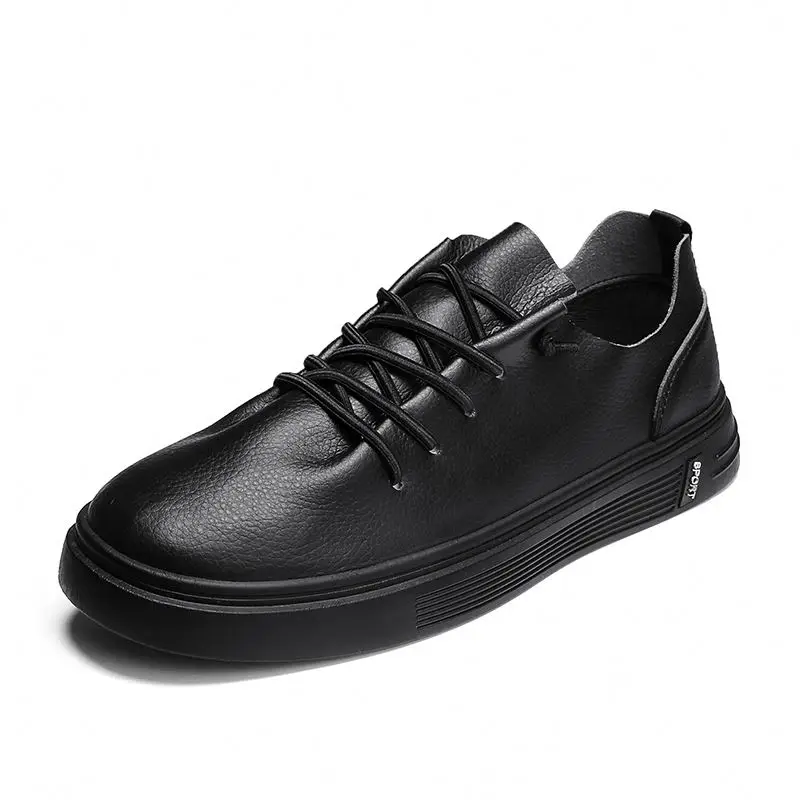 

Elegant Mens Shoes Casual Leather Original Dd&Oo Fashion Shoes Black On Black Walking Shoes