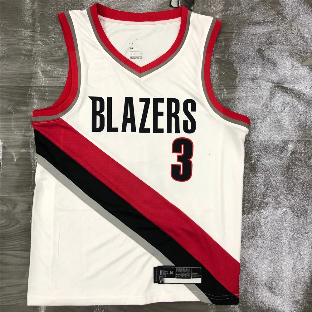 

2021 Men's Portland Branded White Basketball Jersey Trail Blazers Roy#7 C.J. McCollum #3 Anthony#00 Lillard #0 uniform, As picture