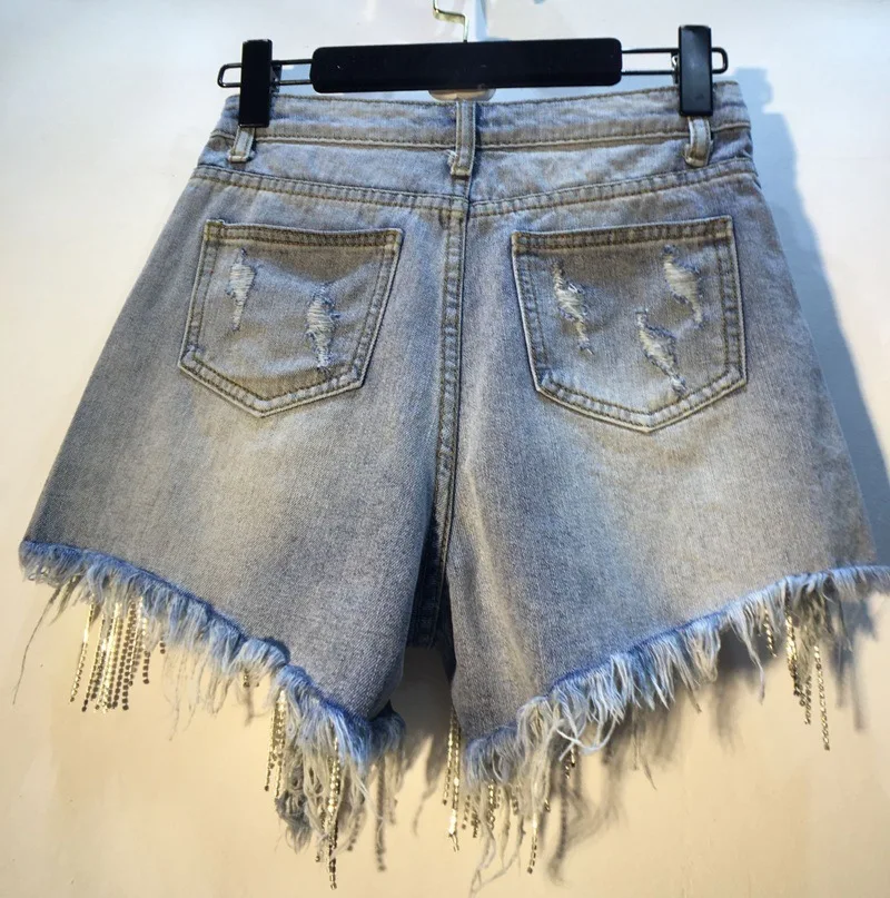 

Hot selling wholesale streetstyle ripped tassel sexy jeans denim shorts for women