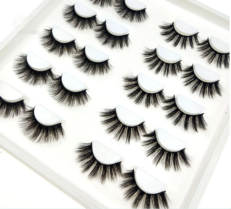 

3D Artificial Eyelash Curl 10 Pairs Eyelash Extension Kits Private Label Makeup Eyelashes Boxes