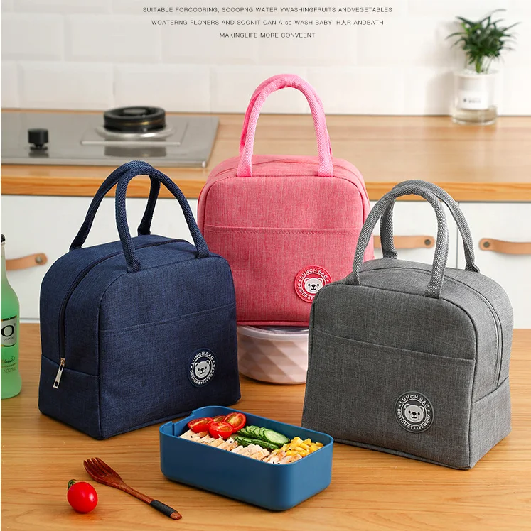 

Waterproof Thicken Insulated Lunch Bag for Women, Black/blue