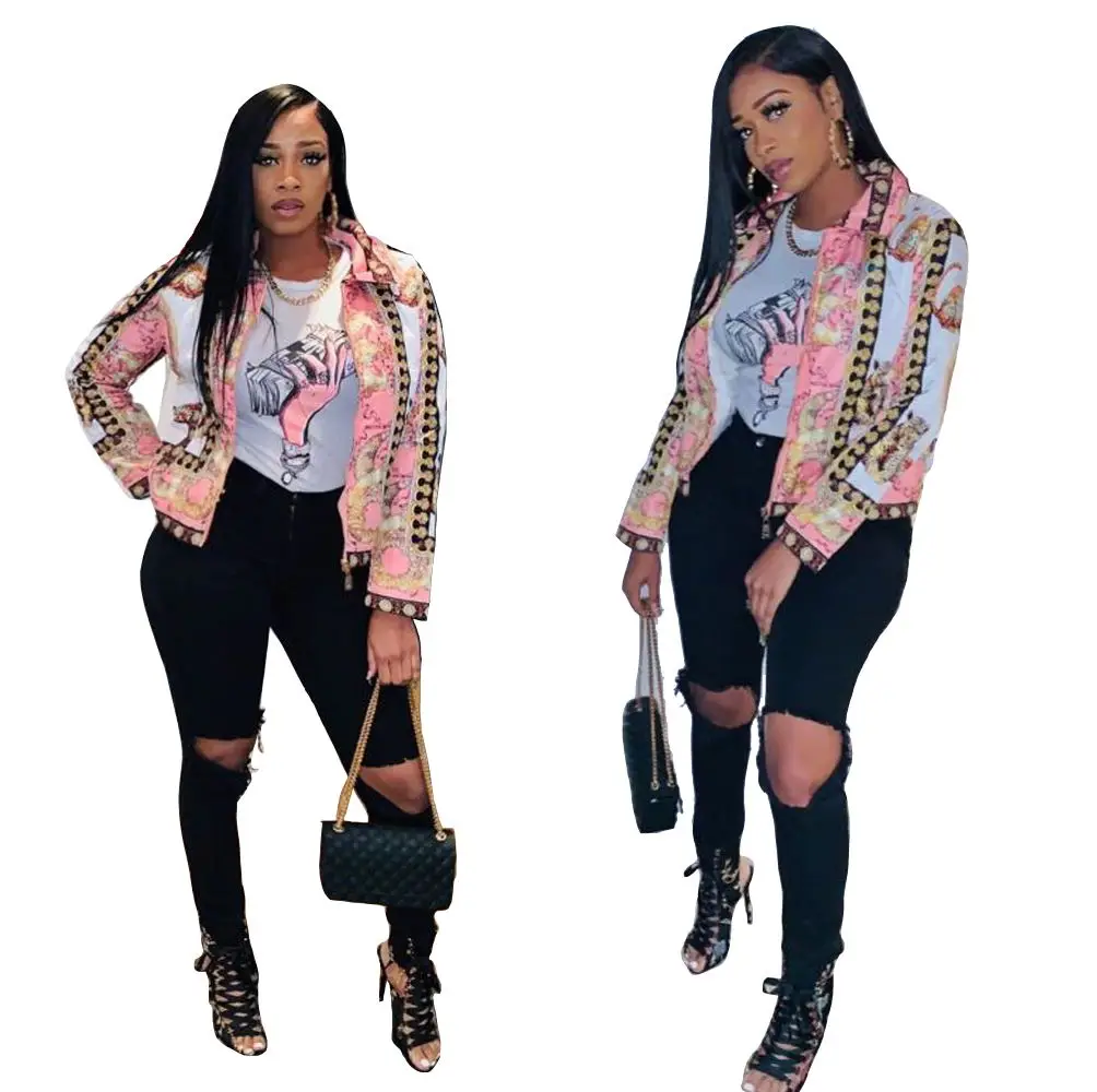 

Small Flower Print Coat Fashion New Ladies High Quality Camouflage Jacket Ladies