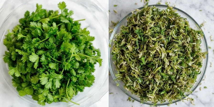 Fresh vs dried parsley comparison chart