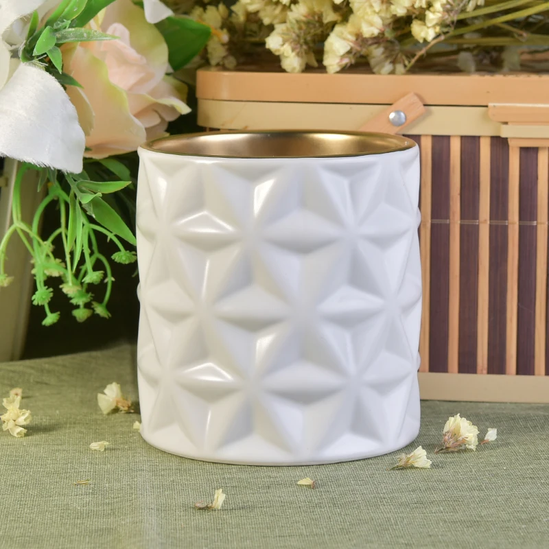 Matte White Ceramic Candle Jars For Candle Making
