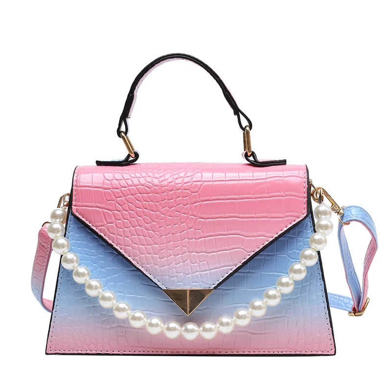 

2 piece set gradient color ladies shoulder bag designer female handbag new wallet