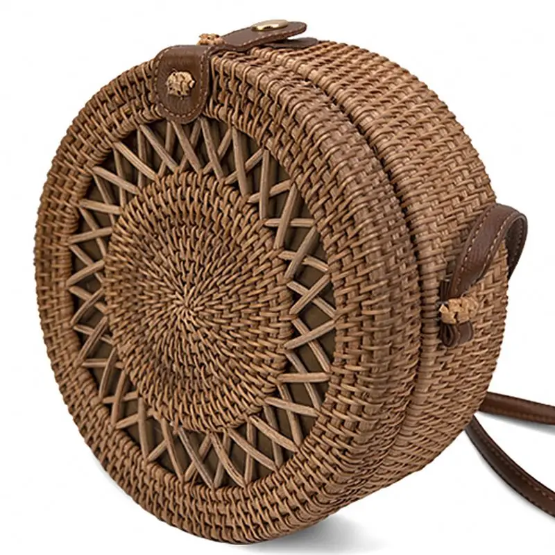 

In Stock Wholesale Side Bags For Girls Shoulder Straw Lady, Brown