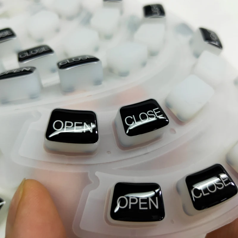 
good quality customized made silicone keypad button transparent silicone keyboard with printing 