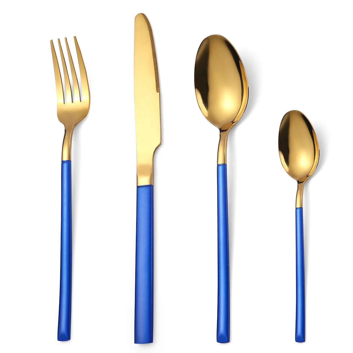 

Wholesale Restaurant 4 Pieces Stainless Steel Gold Flatware Knife Spoon Fork Dinnerware West Cultery Set, Black gold,grey gold,red gold,pink gold,white gold,sliver