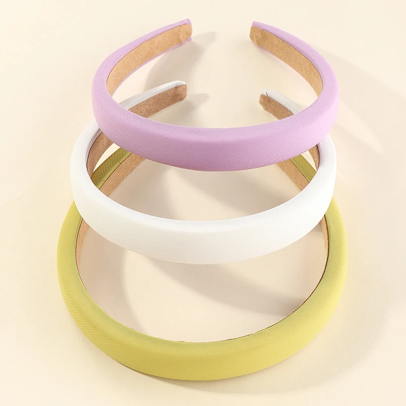 

3pcs/set Wholesale Fashion Padded Plain Color Sponge Headband For Girls Women, Colorful