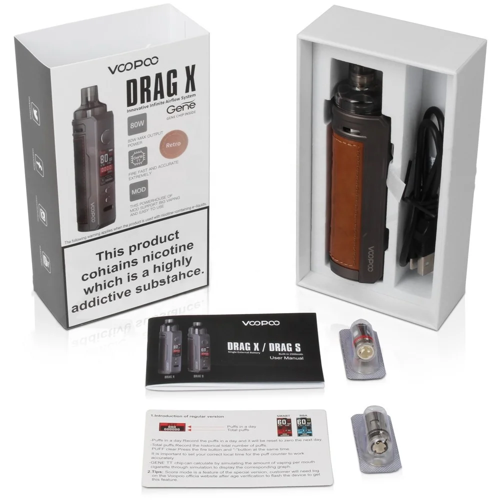 

VOOPOO DRAG X 18650 Mod by single 18650 battery 80W 4.5ml Pod Kit, 7 colors