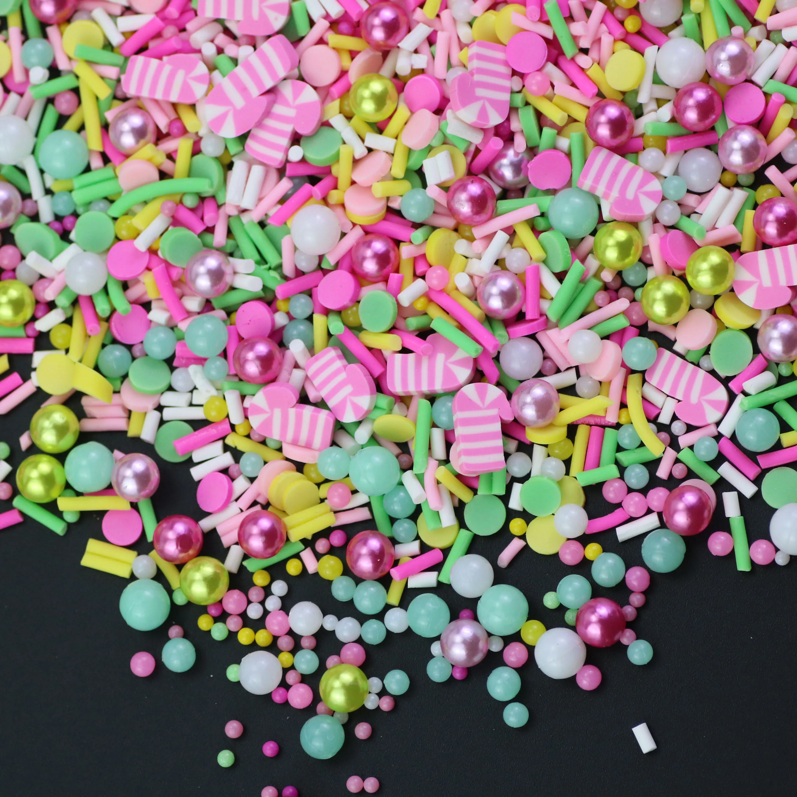 Christmas Pink Candy Cane Mix Polymer Clay Sprinkles Slices Christmas for Slime Crafts Nail Deco Tumbler Resin Fillers