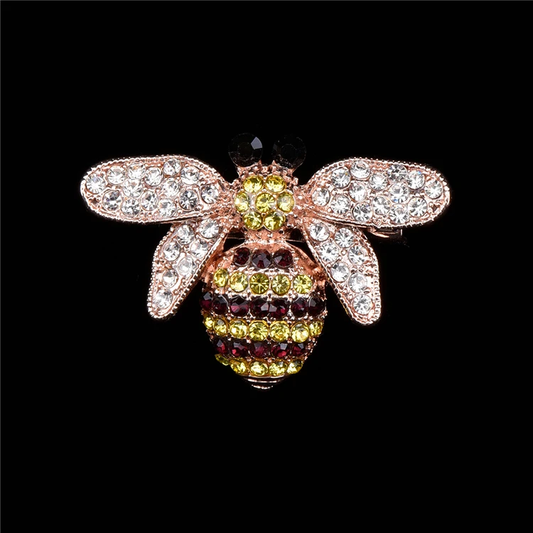 

New design creative women brooches jewelry alloy rhinestone bee brooch for decoration