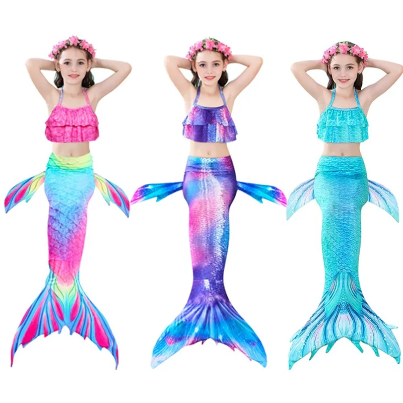 

Factory Custom Mermaid Shell Tail Girls Bikini Swim suit Children's Swimwear Swim Wear Tail, Customized color