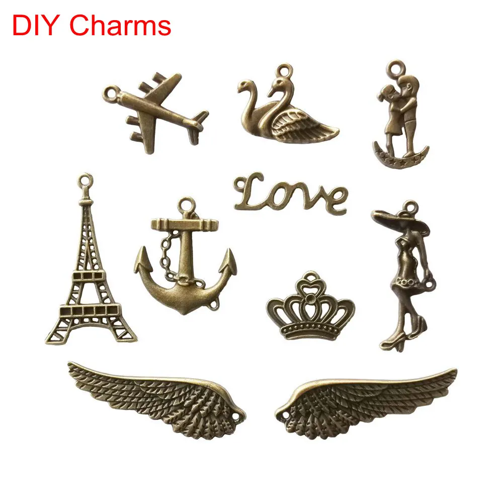 

Wholesale hundreds of design choices brass color DIY charms & pendant for passport cover