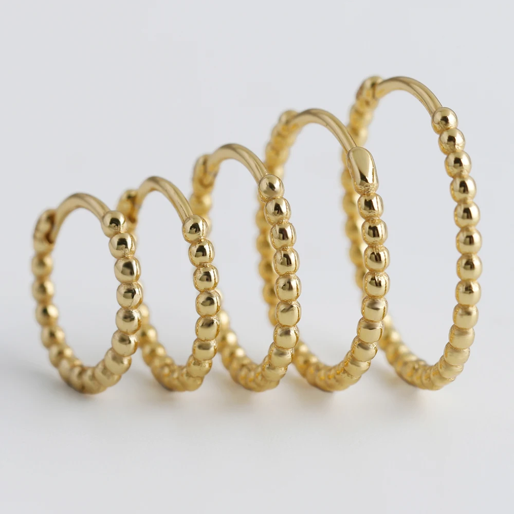 Fashion High Quality Jewelry 925 Silver Earrings Jewelry Gold Plated Circle Wave Point Sterling Silver Hoop Earrings for Women