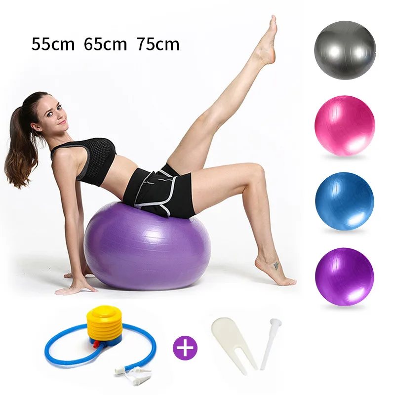 

60-65cm fit home gym body fitness massage yoga ball set with pump, Green, blue, orange or custom