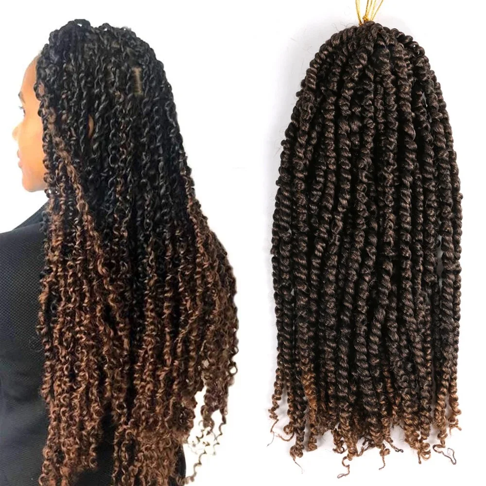 

Pre Twisted Passion twist bomb crochet hair synthetic ombre crochet braids pre looped fluffy spring twists braiding hair bulk